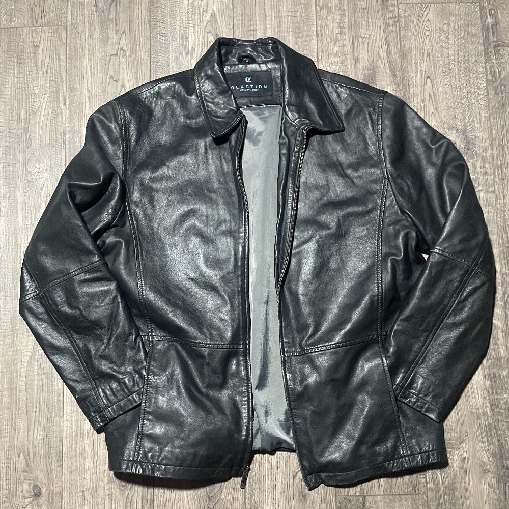 Men’s Kenith Cole Reaction Men’s Black Leather Jacket Medium